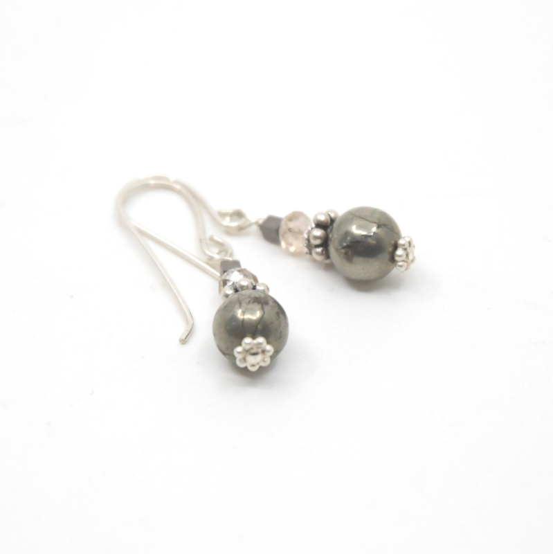 Beaded Drop Earrings -stone